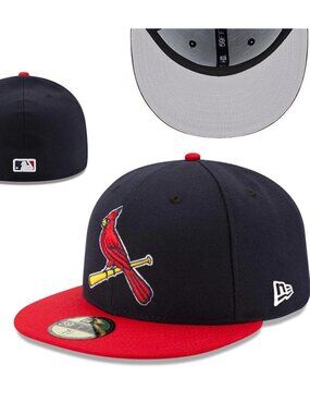 Men's St. Louis Cardinals Navy and Red Fitted Baseball Cap by New Era